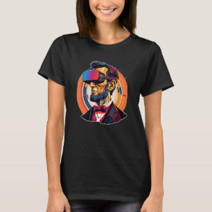 VR Headset Abraham Lincoln Video Game Virtual Real T-Shirt