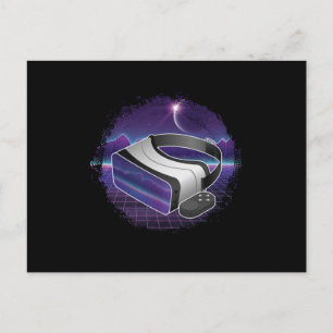 VR Headset Virtual Reality Gamer Gaming Geek Gift Postcard