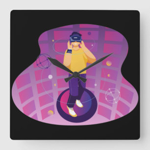 VR Sport  Square Wall Clock