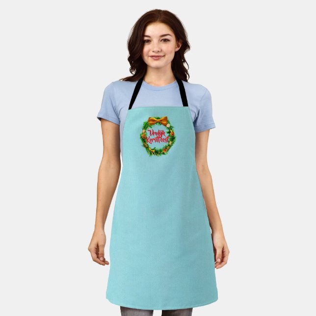 Vrolijk Kerstfeest Dutch Merry Christmas Apron (Worn)