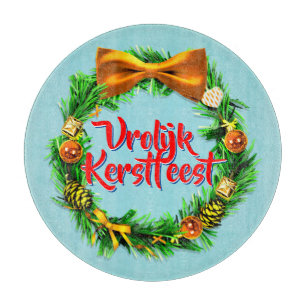 Vrolijk Kerstfeest Dutch Merry Christmas Cutting Board