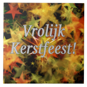 Vrolijk Kerstfeest! Merry Christmas in Dutch wf Tile