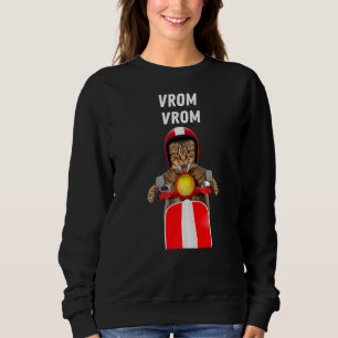 Vrom Vrom Crazy Cat Motorcycle Racing Cool Feline Sweatshirt