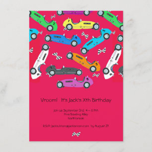 Vroom! A vintage car Birthday Party Invitation