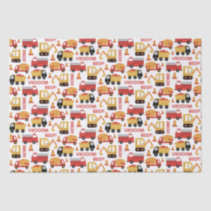 Vroom Honk Beep! Trucks Tissue Paper