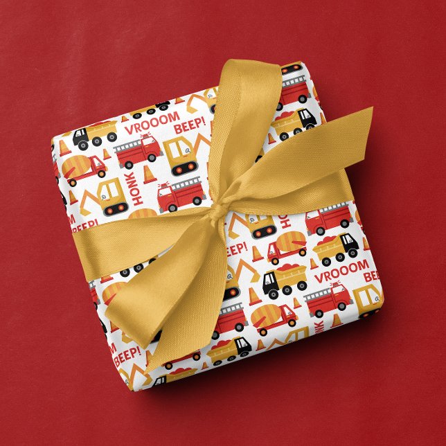Vroom Honk Beep! Trucks  Wrapping Paper (Creator Uploaded)