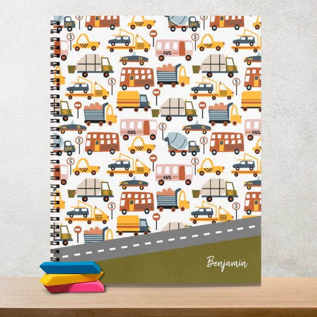 Vroom! Vroom! Car and Transportation Pattern Boy Notebook (Creator Uploaded)
