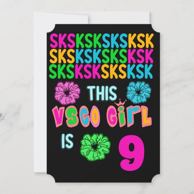 VSCO Girl Birthday Party Invitation (Front)