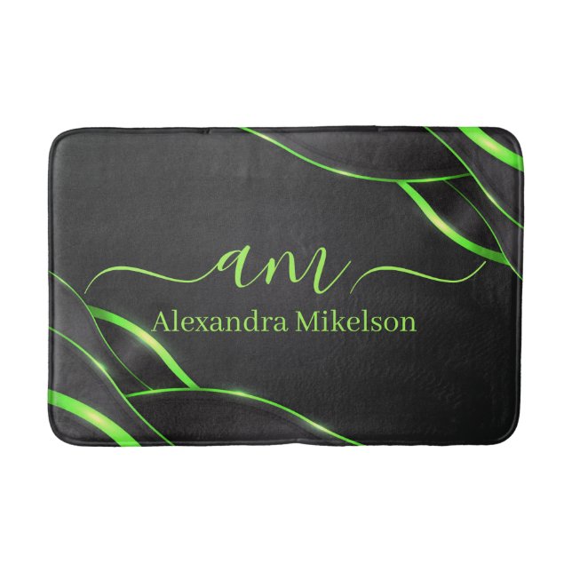 VSimple Modern Monogram pink Minimalist Bath Mat (Front)