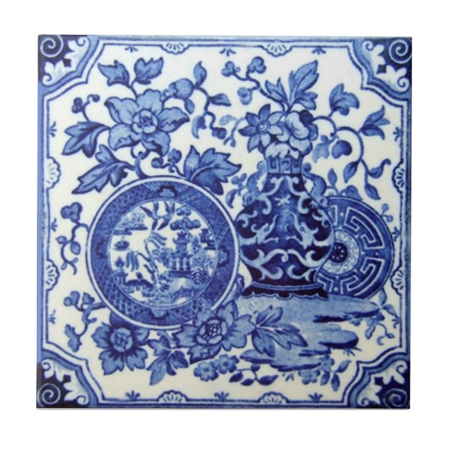 VT0017 Reproduction Antique Transferware Ceramic Tile (Front)