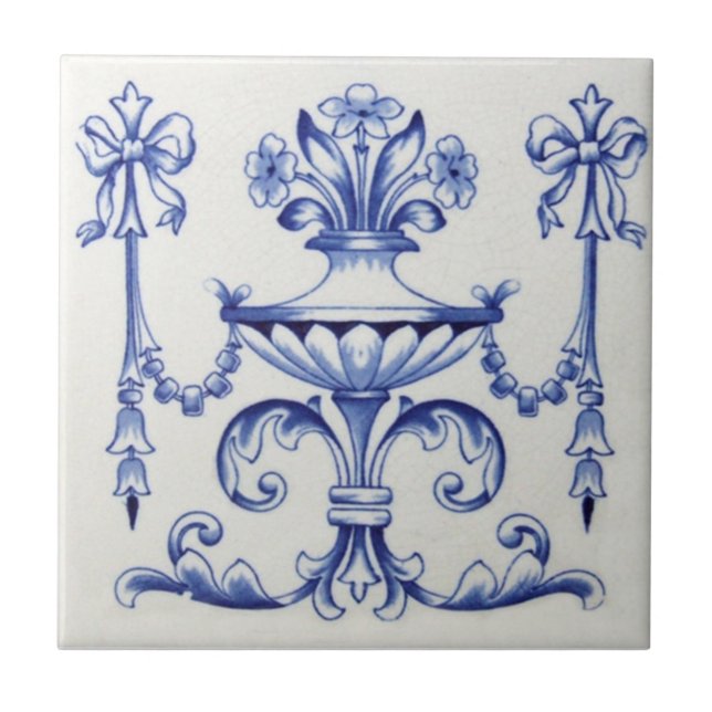 VT0041 Reproduction Antique Transferware Ceramic Tile (Front)