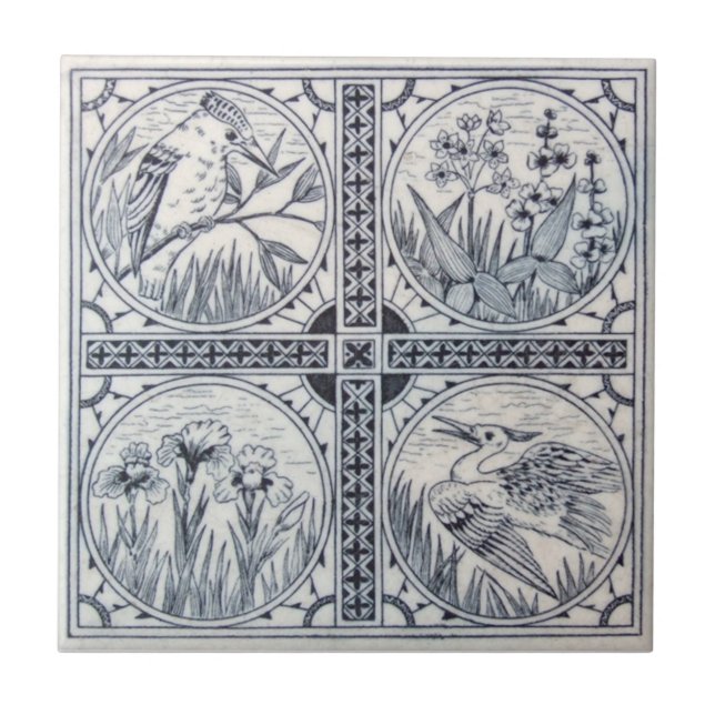 VT0050 Reproduction Antique Transferware Ceramic Tile (Front)