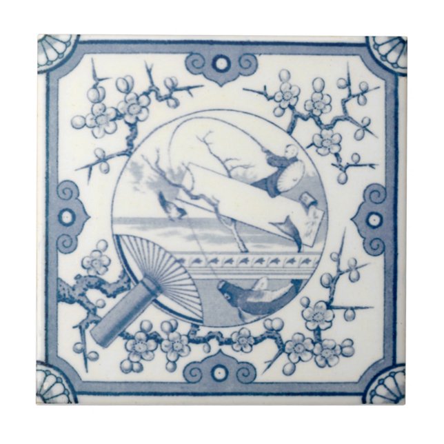 VT0056 Reproduction Antique Transferware Ceramic Tile (Front)