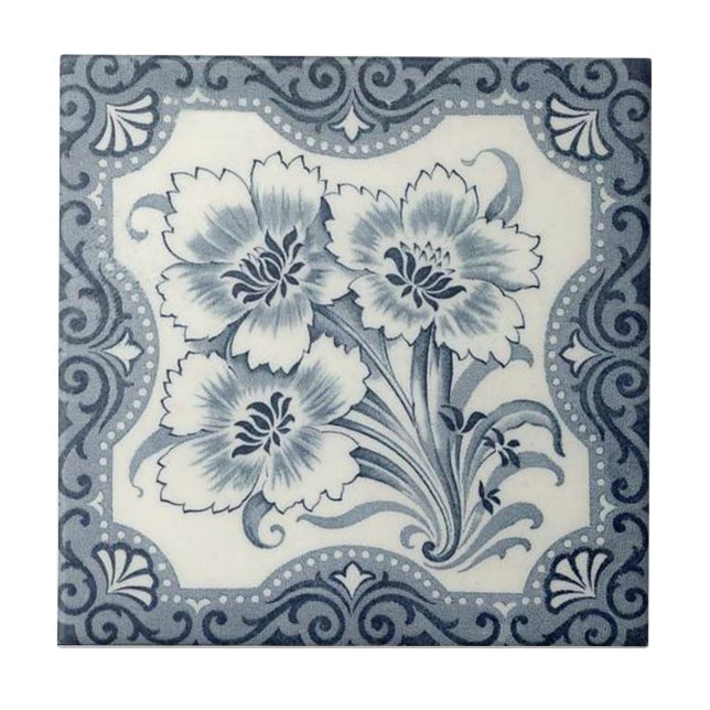 VT0079 Reproduction Antique Transferware Ceramic Tile (Front)