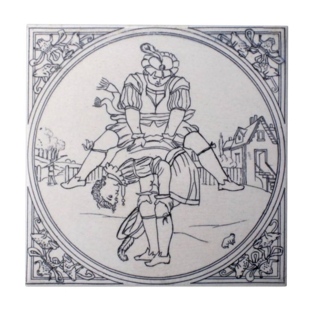 VT0095 Reproduction Antique Transferware Ceramic Tile (Front)