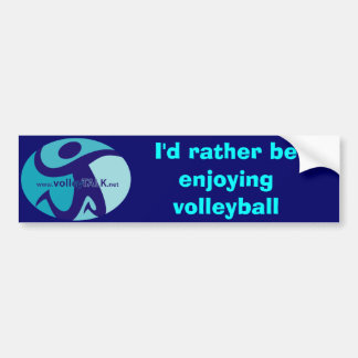 VT_Symbol, I'd rather be enjoying volleyball Bumper Sticker