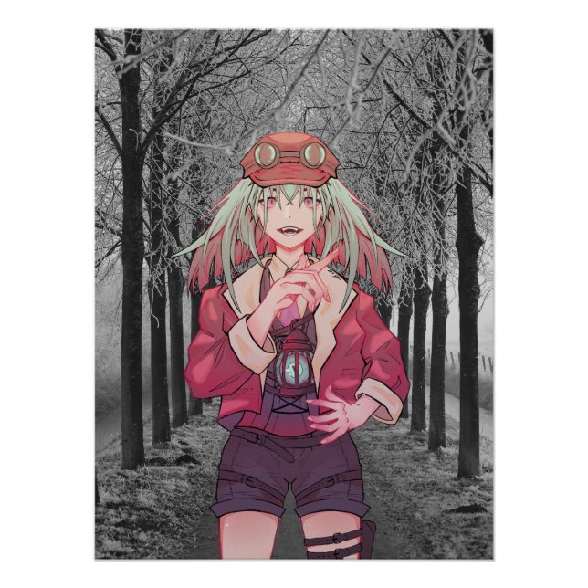 VTuber, anime winter Forrest, bos Poster (Front)