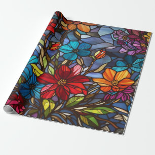 vubrant colourful floral mandal intricate pattern wrapping paper