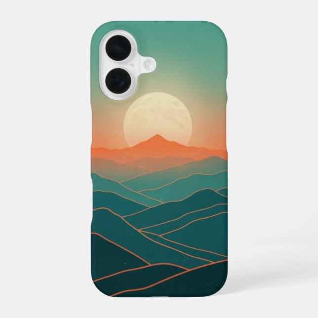 Vue Rétro de Lever de Lune iPhone 16 Case (Back)