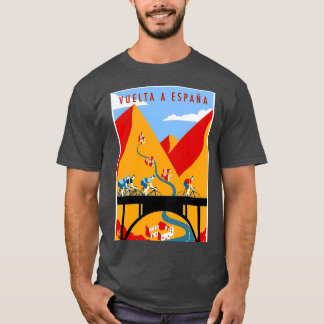 VUELTA A ESPANA Vintage Bicycle Racing Print T-Shirt