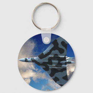 Vulcan bomber in flight key ring