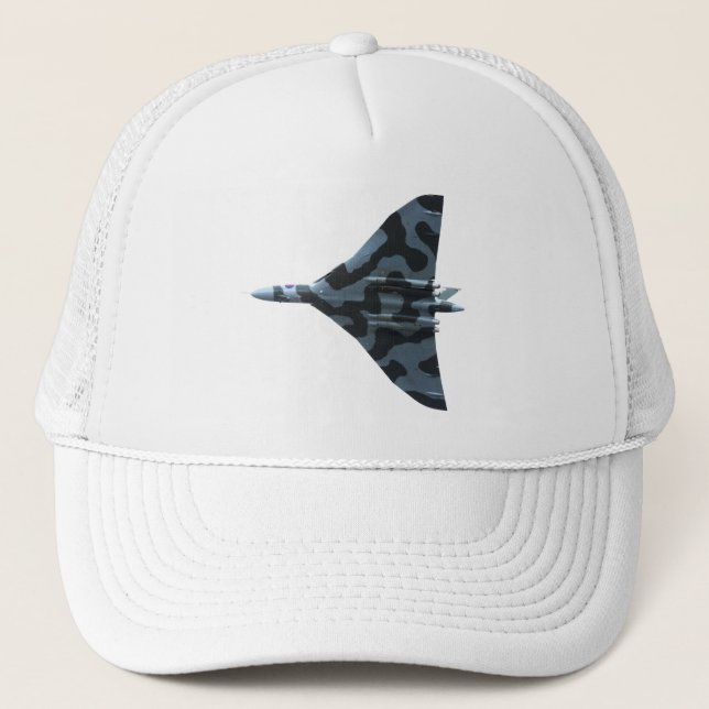 Vulcan bomber in flight trucker hat (Front)