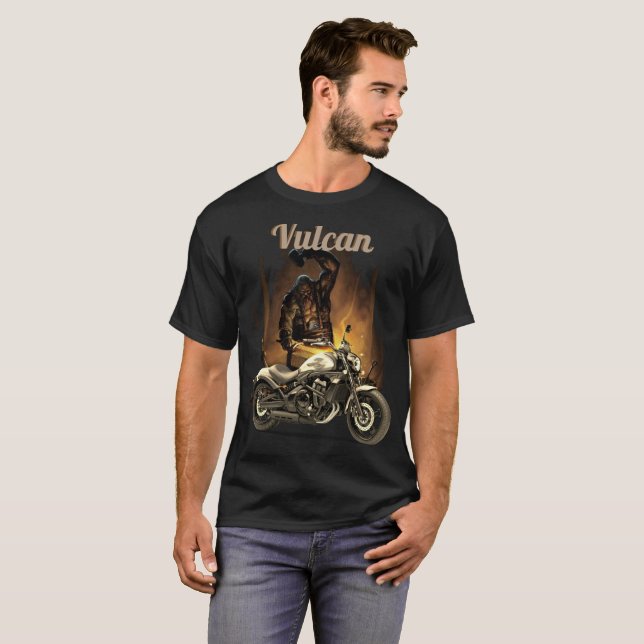Vulcan the Forger motorcycle design T-Shirt (Front Full)