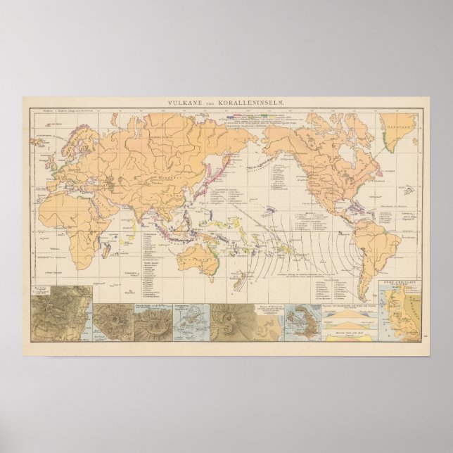 Vulkane, Koralleninseln Atlas Map Poster (Front)