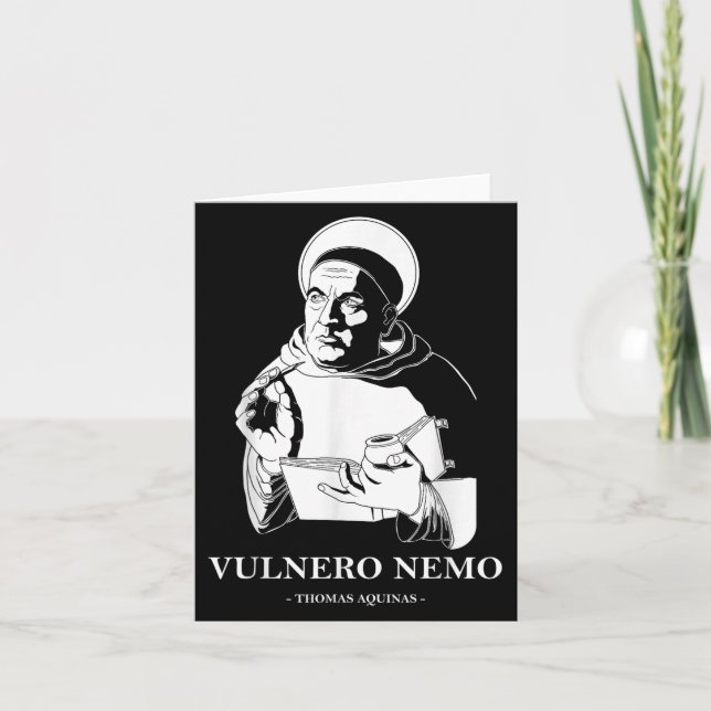 Vulnero Nemo Catholic Saint Thomas Aquinas Quote  Card (Front)