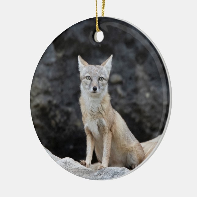 Vulpes corsac ceramic ornament (Left)