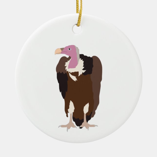 Vulture Bird Illustration  Ceramic Ornament (Front)