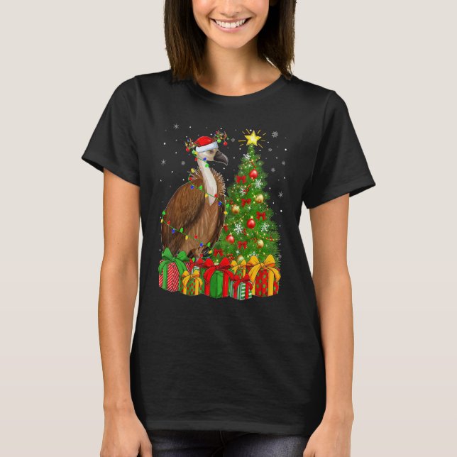 Vulture Bird   Xmas Holiday Santa Vulture Christma T-Shirt (Front)