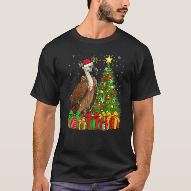 Vulture Bird  Xmas Holiday Santa Vulture Christmas T-Shirt (Front)