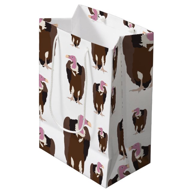 Vulture Birds Pattern  Medium Gift Bag (Front Angled)