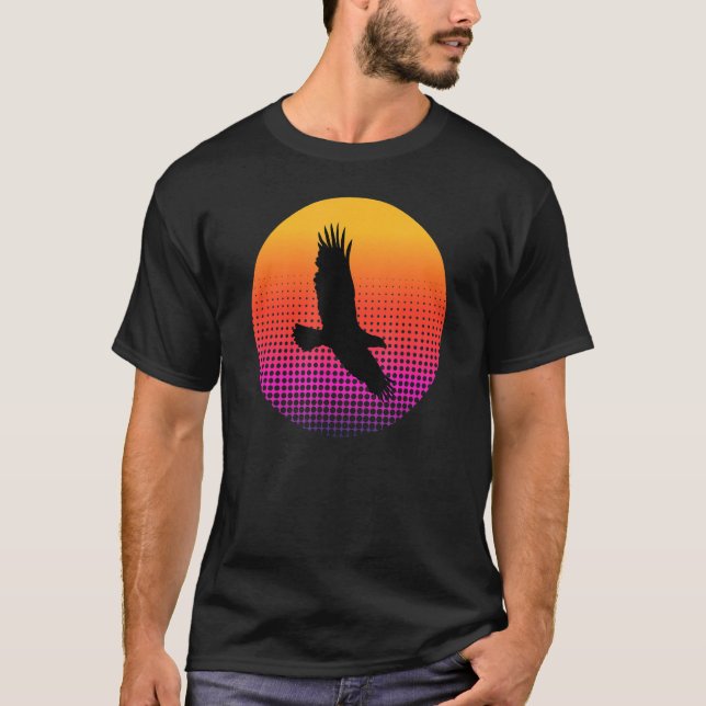 Vulture Eagle Bird Flying in the Sky at Sunset Ani T-Shirt (Front)