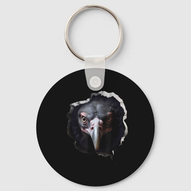 Vulture Face  Key Ring (Front)
