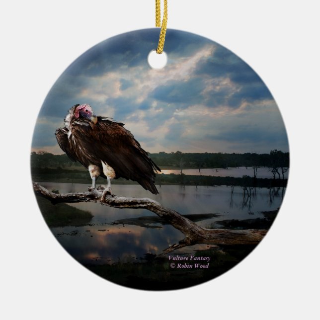 Vulture Fantasy ceramic hanging ornament (Front)