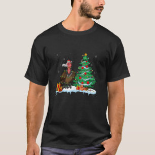Vulture Lover Christmas Vulture Wearing Santa Hat  T-Shirt