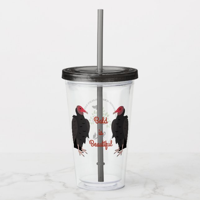 Vulture Recyclable Water Cup & Straw (Front)