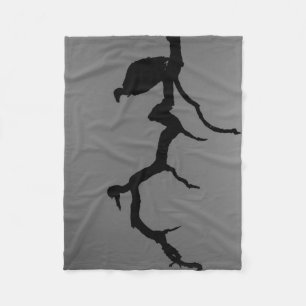 Vulture Silhouette Fleece Blanket