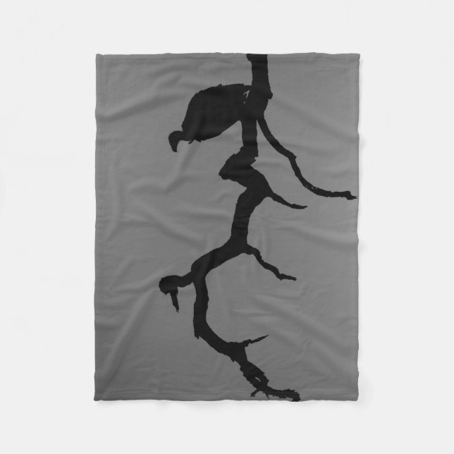 Vulture Silhouette Fleece Blanket (Front)
