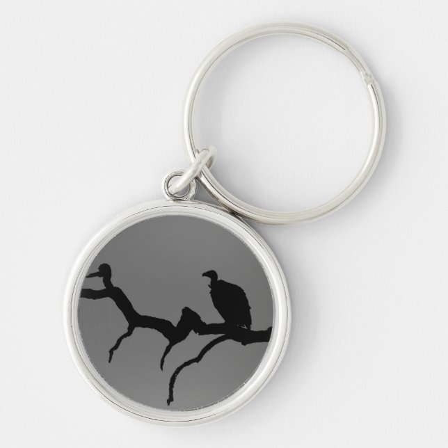 Vulture Silhouette Key Ring (Front)
