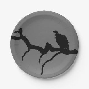 Vulture Silhouette Paper Plate