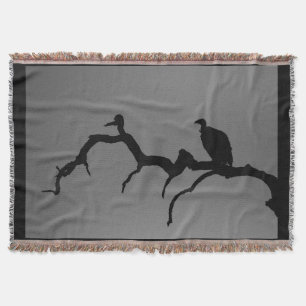 Vulture Silhouette Throw Blanket