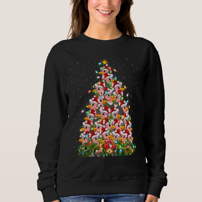 Vulture   Xmas Lights Santa Vulture Christmas Tree Sweatshirt (Front)