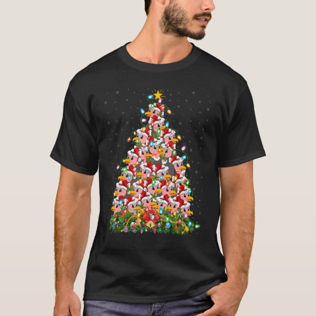Vulture   Xmas Lights Santa Vulture Christmas Tree T-Shirt (Front)