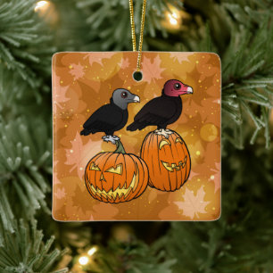 Vultures Celebrate Halloween! Ceramic Ornament