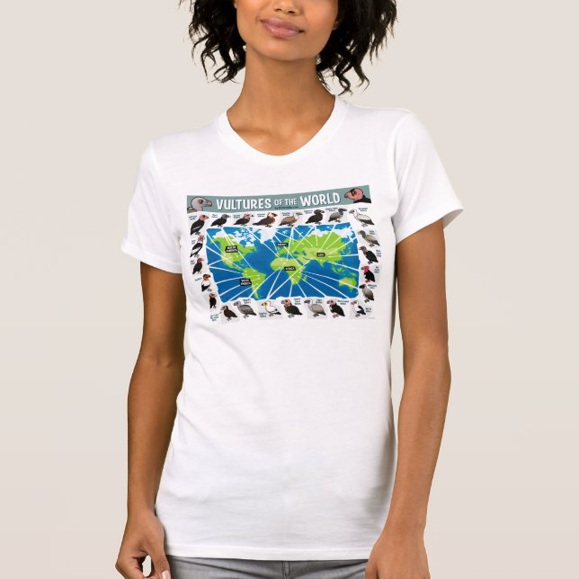 Vultures of the World Map T-Shirt (Front)