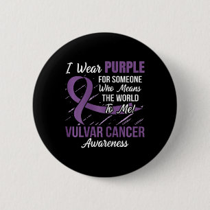 Vulvar Cancer Ribbon Someone Who Means World To M 6 Cm Round Badge