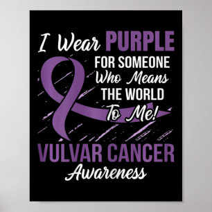 Vulvar Cancer Ribbon Someone Who Means World To M Poster
